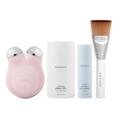 Nuface Mini + Sandy Rose uređaj, hidratantni aqua gel, silk krema i četkica