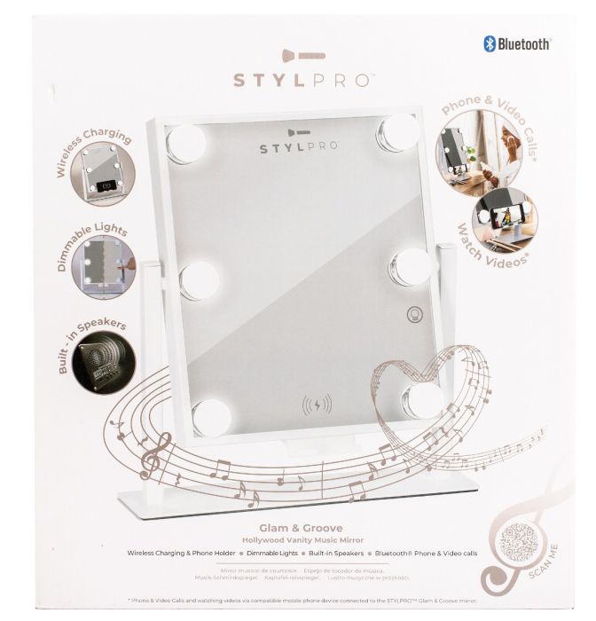 Stylpro Glam & Groove Hollywood Vanity Muzicko Ogledalo Sa Belim Sijalicama