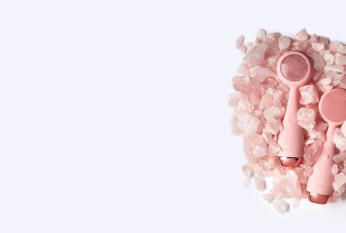 Prednja i zadnja strana PMD clean pro Rose Quartz uredjaja